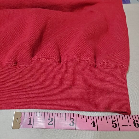 LL Bean X Russell Athletic XL Sweatshirt Henley Button Vintage Pullover Maroon - Picture 12 of 12